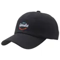 Zwarte katoenen baseballpet met blauwe visborduring en Paradise-tekst op de voorkant - Volwassen Eén Maat (58cm Verstelbaar) / Zwart