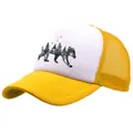Trucker-Cap mit Waldbaer-Print in Gelb und Weiss mit atmungsaktivem Mesh-Rueckteil - Einheitsgröße(Einstellbar) / Gelb