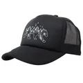 All-black Forest Bear mesh trucker hat with breathable panels and white graphic art - One Size(Adjustable) / Black