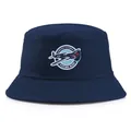 Navy blue cotton bucket hat featuring Flying Aces aircraft emblem with reinforced stitching - One Size (58cm) / Navy Blue