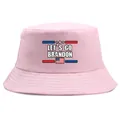 Pink Let's Go Brandon cotton bucket hat with American flag embroidery for men and women - Adult One Size (58cm Non-adjustable) / Pink