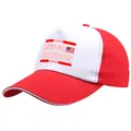 Red and white Let's Go Brandon baseball cap with US flag and star patterns - One Size / Red and White