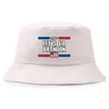 White Let's Go Brandon bucket hat with US flag design for men and women - Adult One Size (58cm Non-adjustable) / Beige