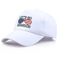 Berretto da baseball in cotone bianco con scritta Let's Go Brandon e bandiera USA - Taglia Unica Adulto (58cm Regolabile) / Bianco