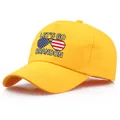 Cappellino da baseball giallo in cotone con scritta Let's Go Brandon e occhiali bandiera - Taglia Unica Adulto (58cm Regolabile) / Giallo