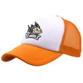 Cappellino trucker bianco e arancione con stampa lisca di pesce e retro in mesh - Taglia Unica Adulto (58cm Regolabile) / Arancione