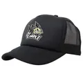 Cappellino trucker nero con stampa mostro di lisca di pesce e rete traspirante - Taglia Unica Adulto (58cm Regolabile) / Nero