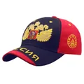 Russische honkbalpet in marineblauw en rood met gouden tweekoppige adelaar borduur - Eén maat voor volwassenen (Verstelbaar) / Marineblauw & Rood