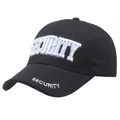 Berretto da baseball nero SECURITY con ricamo 3D e twill di cotone traspirante - Taglia Unica Adulto-Regolabile / Nero