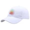 Klassieke witte honkbalpet met zespanelenstructuur en gebogen klep op witte achtergrond - Volwassen Eén Maat (58cm Verstelbaar) / Wit