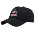 Schwarze Baumwoll Baseballkappe mit I CAN'T BREATHE Druck und roter Paspelierung - Schwarz (Roter Rand Druck)