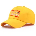 Yellow cotton baseball cap featuring Let's Go Brandon text and American flag print - One Size / Yellow