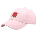 Gorra de béisbol de algodón rosa con bordado detallado de rosa roja y visera curva - Talla única / Rosa