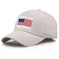 Beige cotton baseball cap with Let's Go Brandon text and American flag print - Beige