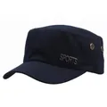 Klassische marineblaue Armee-Mütze aus Baumwolle mit Sport-Logo aus Metall für Herren - Verstellbar / Marineblau