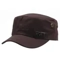 Dunkelbraune Military Cap aus Baumwolle mit Sports-Logo und Metall-Öffnungen - Verstellbar / Kaffeebraun