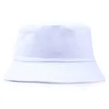 Classic white cotton bucket hat with minimalist design and reinforced stitched brim - M (Adult 56-58cm) / White