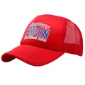 Red Joe Biden 2020 mesh trucker hat with American flag print and breathable back - One Size / Red