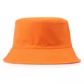 Solid bright orange cotton canvas bucket hat with reinforced stitched brim detail - M (Adult 56-58cm) / Orange