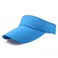 Athletic lake blue visor hat with extended brim for outdoor sun protection for women and men - Blue