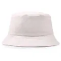 Minimalist white pure cotton bucket hat with structured brim and premium twill texture - M (Adult 56-58cm) / Beige