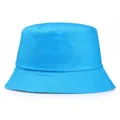 Classic blue cotton bucket hat with reinforced stitched brim and twill texture - M (Adult 56-58cm) / Lake Blue