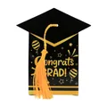 Graduation cap gift box in black and gold with a bright yellow tassel for candy - Black