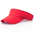 Breathable bright red sun visor hat for kids with wide brim and adjustable strap - Red