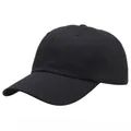 Classic minimalist black cotton baseball cap with six-panel structure and curved brim - Adult Free Size (58cm Adjustable) / Black