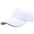 Cappellino da baseball bianco con visiera lunga e bordo a contrasto per il sole - Taglia Unica Adulto (55-59cm) / Bianco