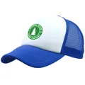 Blauw-witte truckerpet van Morning Wood Lumber Company met mesh en logo op de voorkant - Blauw