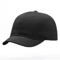 Casquette de baseball noire à bord court avec structure à six panneaux et œillets d'aération - Taille unique adulte (58 cm réglable) / Noir
