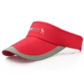 Visiera sportiva rossa con bordo grigio e stampa grafica per corsa all'aperto - Rosso