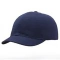 Casquette rétro bleu marine à bord court en toile de coton avec vue latérale à 45 degrés - Taille unique adulte (58 cm réglable) / Bleu marine