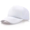 Klassieke witte truckerpet met gaas en schuim voorzijde voor aangepaste bedrukking - Volwassen Eén Maat (58cm Verstelbaar) / Wit