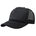 Classic black mesh trucker hat with sponge front and breathable net back panels - Adult One Size (58cm Adjustable) / Black