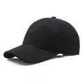 Cappellino da baseball classico nero in cotone twill spesso, design a sei pannelli - Taglia unica / Nero