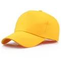 Vibrant yellow cotton baseball cap with classic 6-panel structure and curved brim - One Size / Yellow
