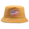 Ginger yellow cotton bucket hat with Take America Back 2024 print and flag design - Adult One Size (58cm Non-adjustable) / Turmeric