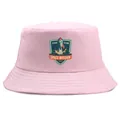 Pink Space Mission 2035 bucket hat with astronaut rocket shield print for outdoor use - Adult One Size (58cm Non-adjustable) / Pink
