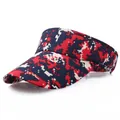 Visière de soleil camouflage numérique pour hommes et femmes avec motif pixelisé - Camo Numérique Rouge Bleu Blanc (Camo 2)