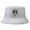 Light gray fisherman bucket hat featuring vintage Space Mission 2035 astronaut print - Adult One Size (58cm Non-adjustable) / Gray