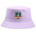 Lavender cotton bucket hat featuring a vintage Space Mission 2035 rocket badge print - Adult One Size (58cm Non-adjustable) / Light Purple