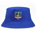 Blue canvas bucket hat featuring Star Team Space Mission 2035 rocket mission patch - Adult One Size (58cm Non-adjustable) / Sapphire Blue