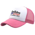 Pink and white Joe Biden for President 2024 campaign trucker hat with mesh back - Adult Free Size (58cm Adjustable) / Joe Biden 2024 Campaign Print (Joe Biden 2024) / Pink