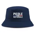 Chapeau bob en coton bleu marine avec motif imprimé blanc PICOLE NATIONALE stylé - Taille unique / Bleu marine