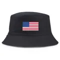 Sombrero de pescador clásico de algodón negro con estampado de bandera de EE. UU. exterior - Talla Única (58cm) / Negro