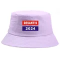 Λεβάντα βαμβακερό καπέλο bucket με στάμπα DeSantis 2024 και ραμμένο γείσο για ήλιο - Ενιαίο μέγεθος ενηλίκων (58cm μη ρυθμιζόμενο) / Ανοιχτό Μοβ