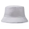 Κλασικό ανοιχτό γκρι βαμβακερό καπέλο bucket με ενισχυμένες ραφές και απλή υφή - M (56-58cm) / Ανοιχτό γκρι