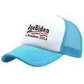 Sky blue and white mesh trucker hat featuring Biden for President 2024 print - Adult Free Size (58cm Adjustable) / Joe Biden 2024 Campaign Print (Joe Biden 2024) / Sky Blue